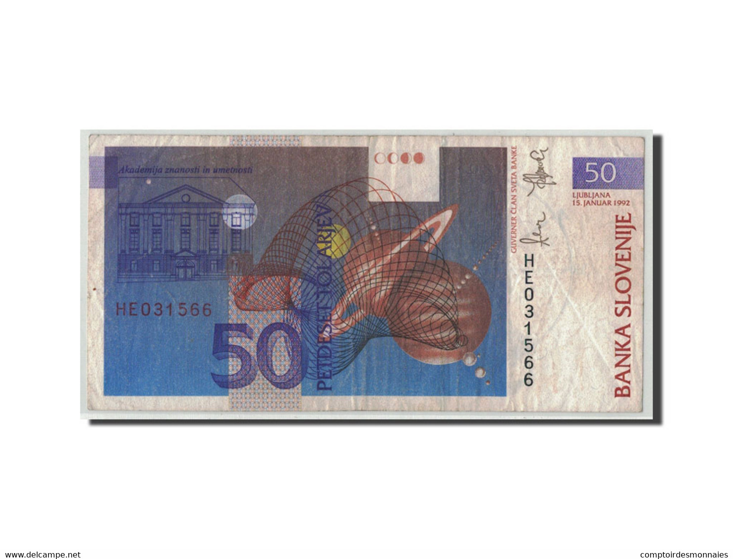 Billet, Slovénie, 50 Tolarjev, 1992, 1992-01-15, KM:13a, B+ - Slovenië