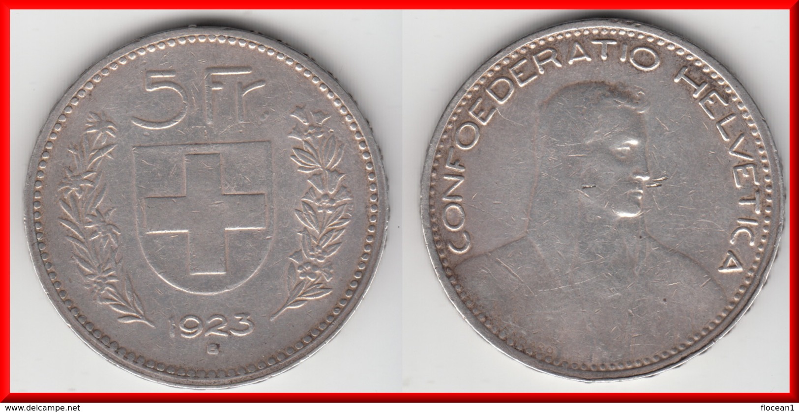 **** SUISSE - SWITZERLAND - SCHWEIZ - 5 FRANCS 1923 B - SILVER - ARGENT  **** EN ACHAT IMMEDIAT - Autres & Non Classés