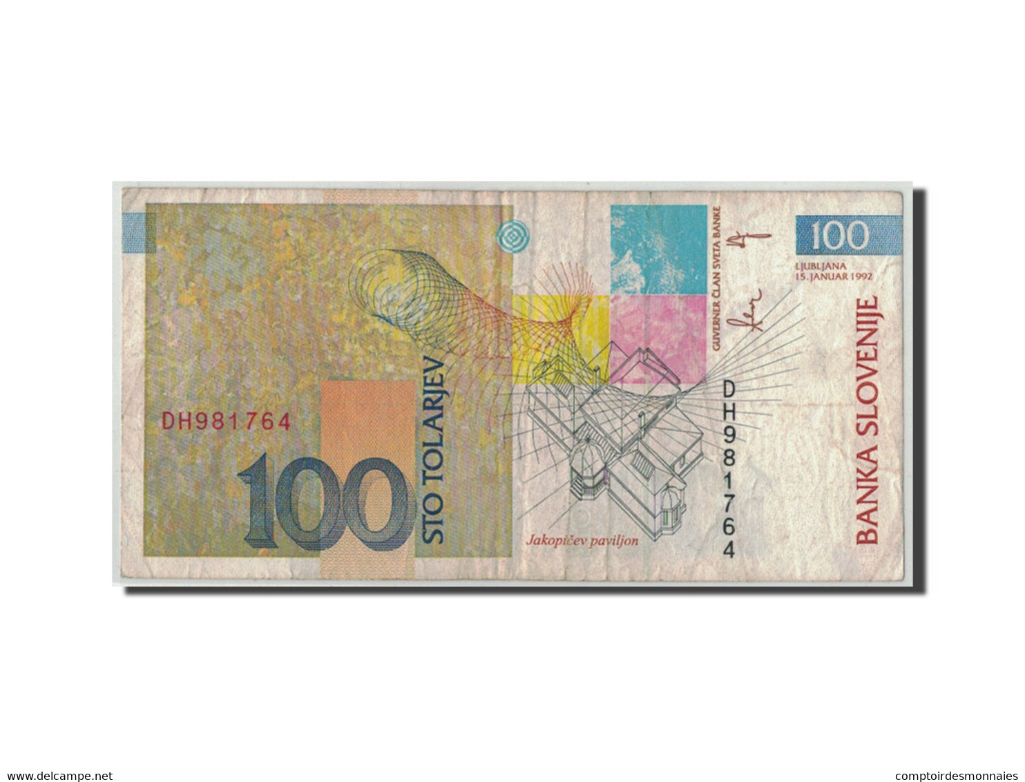 Billet, Slovénie, 100 Tolarjev, 1992, 1992-01-15, KM:14A, B - Slowenien