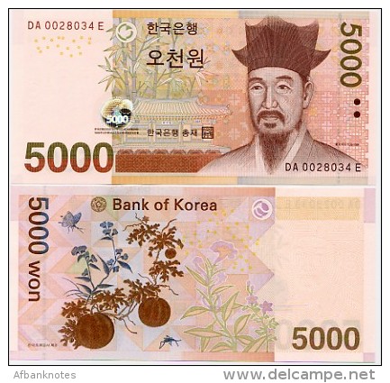 SOUTH KOREA      5000 Won       P-55a       ND (2006)      UNC - Corea Del Sud