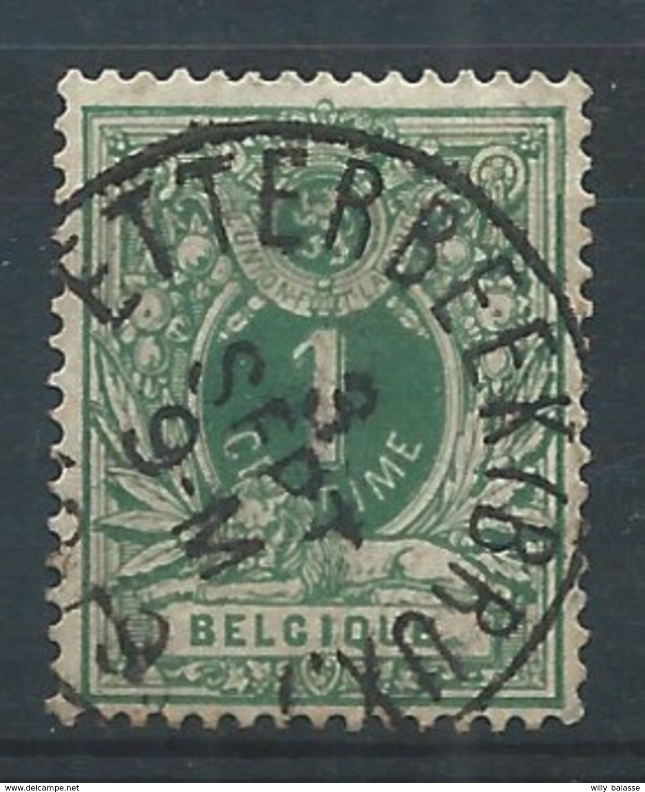 N°26, 1c Vert Càd ETTERBEEK(BRUX) - 1869-1883 Leopoldo II