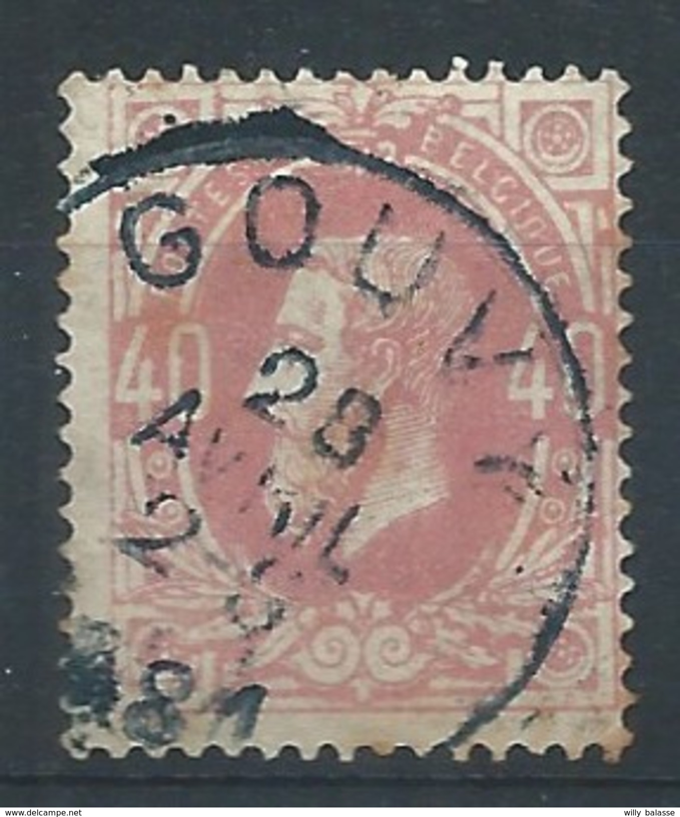 N°34, 40c Rose Càd  GOUVY/1881 - 1869-1883 Leopoldo II