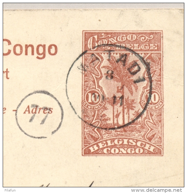 Belgisch Congo - 1913 - 10c Voorbedrukte Ansicht Van MATADI Naar Brussel / België - Postwaardestukken