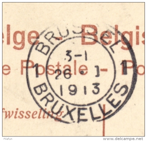 Belgisch Congo - 1913 - 10c Voorbedrukte Ansicht Van MATADI Naar Brussel / België - Postwaardestukken