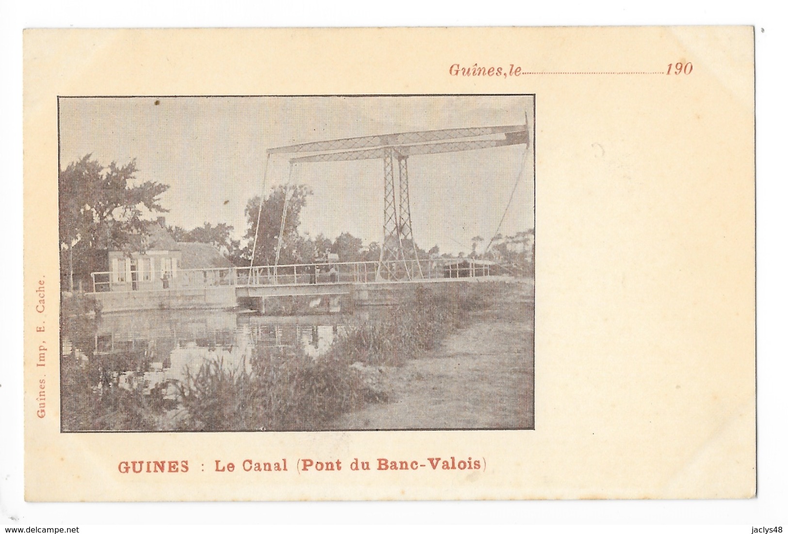 GUINES  (cpa 62)  Le Canal ( Pont De Banc-Valois ) -  - L 1 - Guines