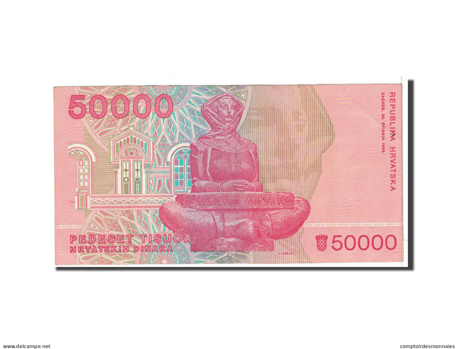 Billet, Croatie, 50,000 Dinara, 1993, 1993-05-30, KM:26a, TTB - Croatia