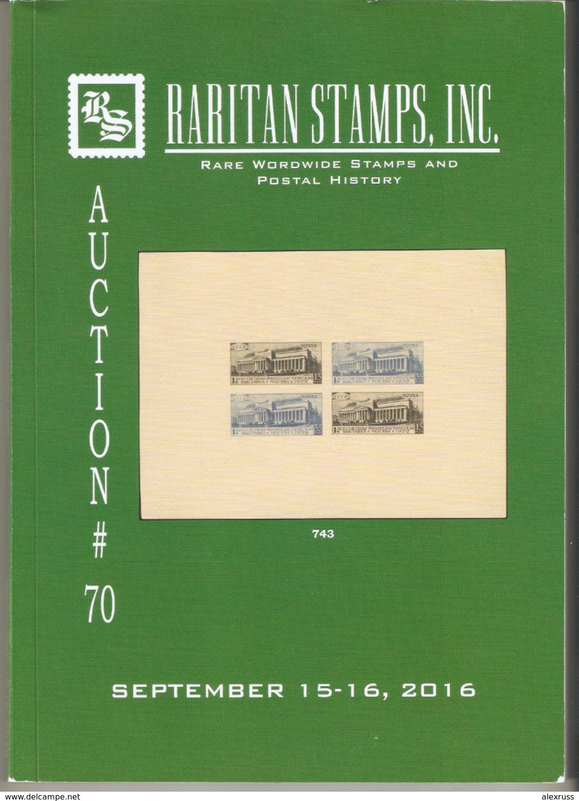 Raritan Stamps Auction 70,Sep 2016 Catalog Of Rare Russia Stamps,Errors & Worldwide Rarities - Catálogos De Casas De Ventas