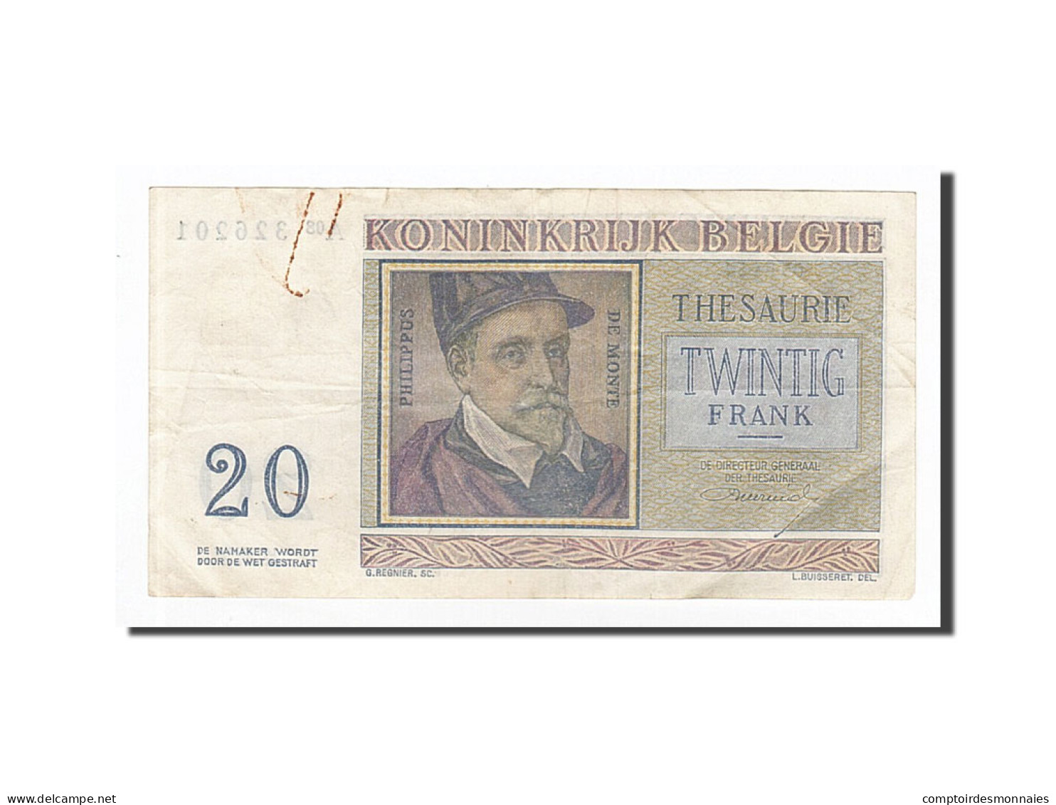 Billet, Belgique, 20 Francs, 1956-04-03, KM:132b, TTB - 20 Francs