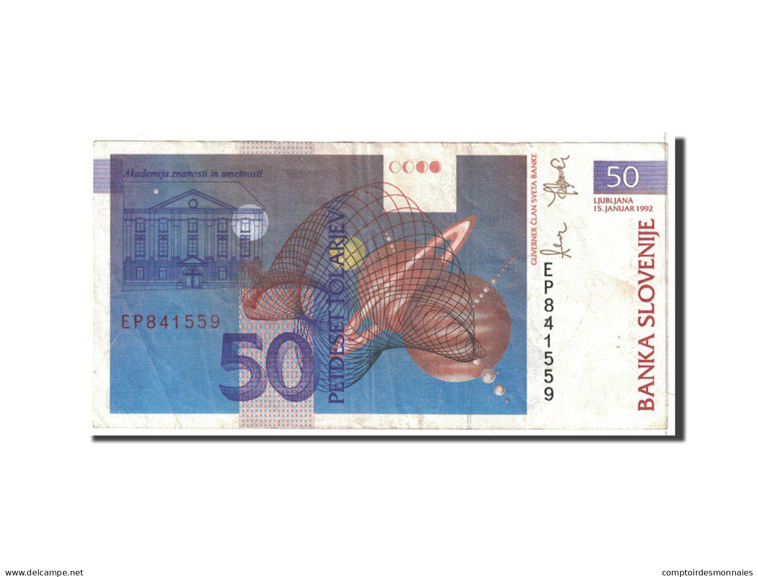 Billet, Slovénie, 50 Tolarjev, 1992, Undated, KM:13a, TTB - Slovénie