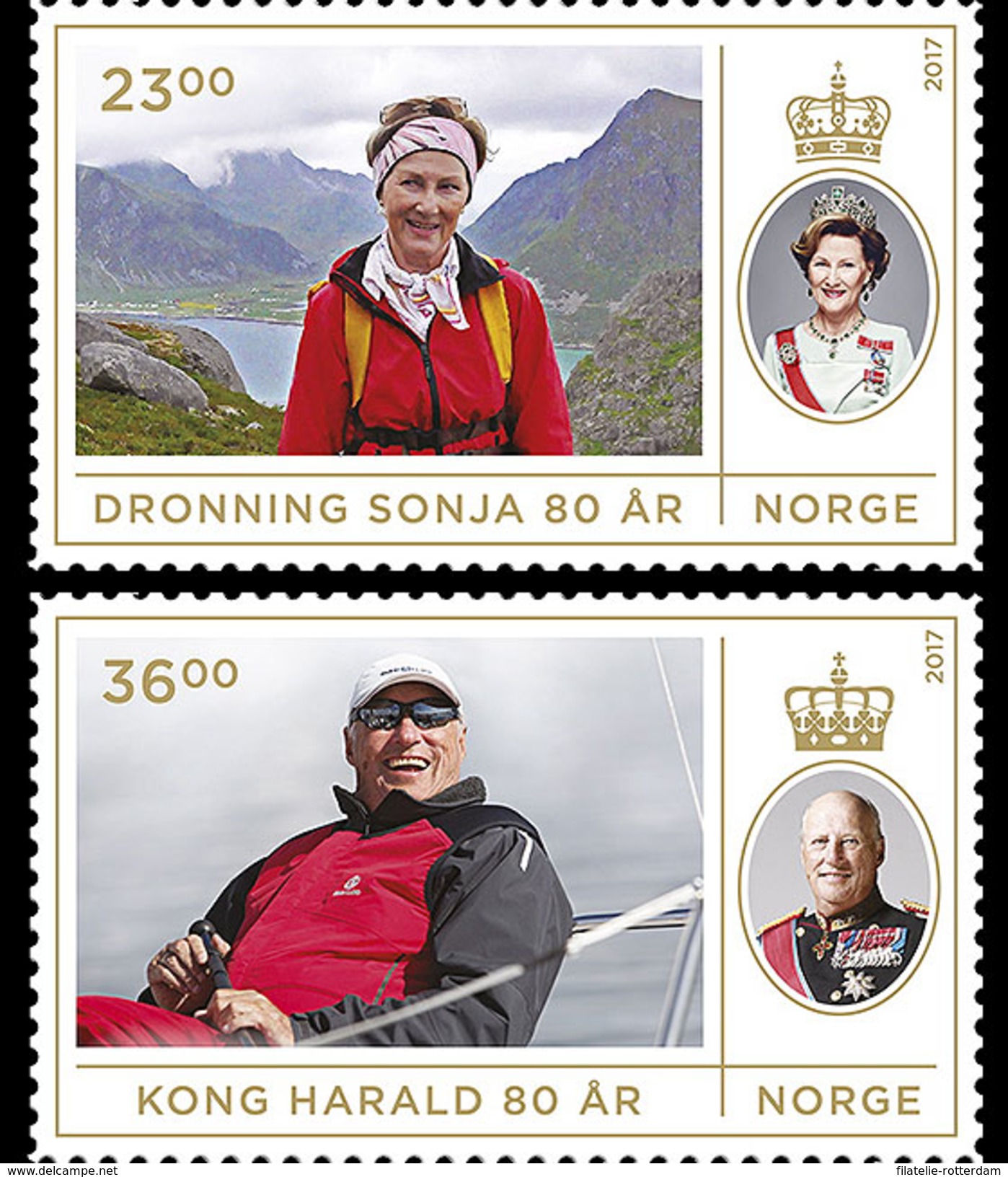 Noorwegen / Norway - Postfris / MNH - Complete Set 80e Verjaardag Koningpaar 2017 - Neufs