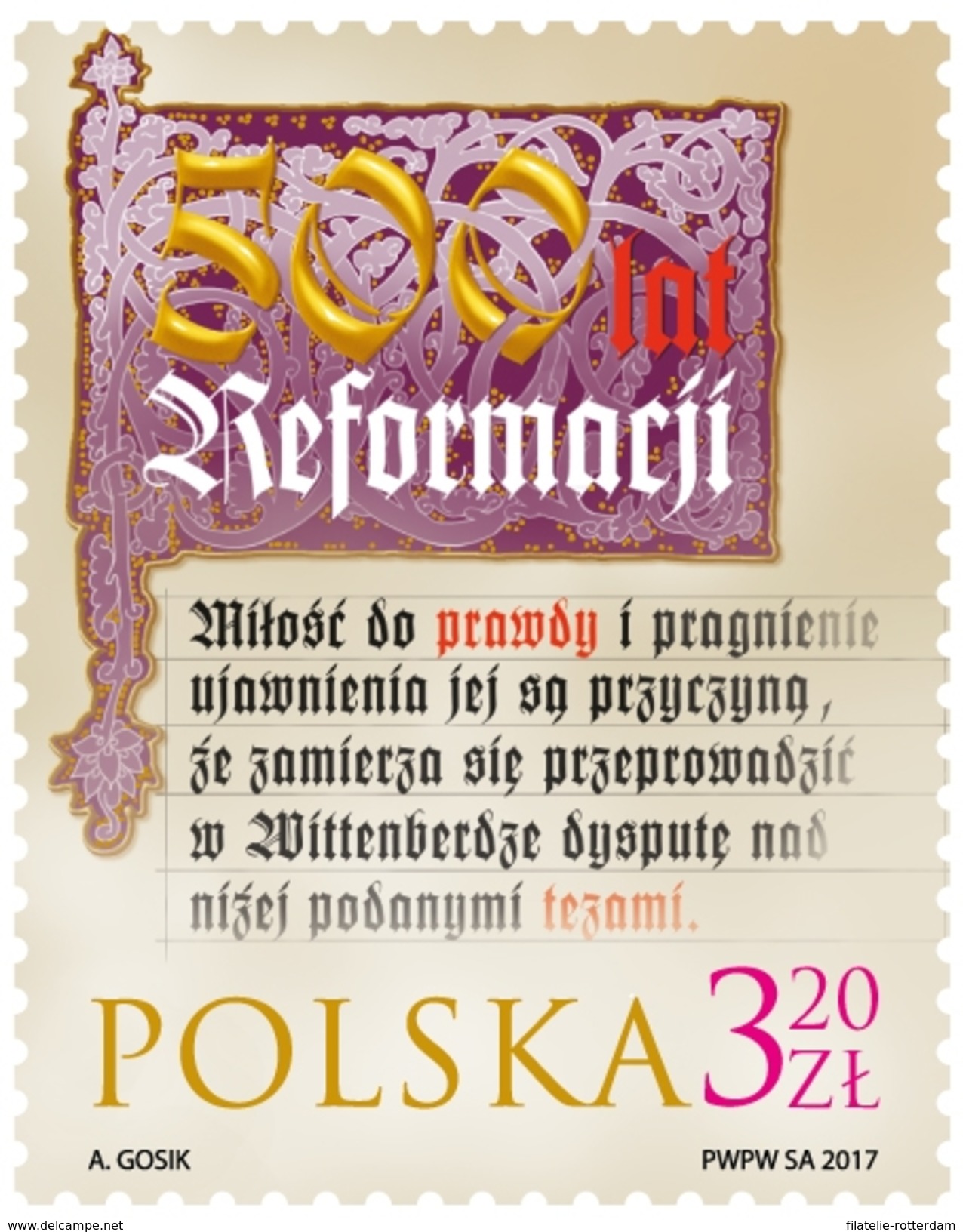 Polen / Poland - Postfris / MNH - 500 Jaar Reformatie 2017 - Nuovi