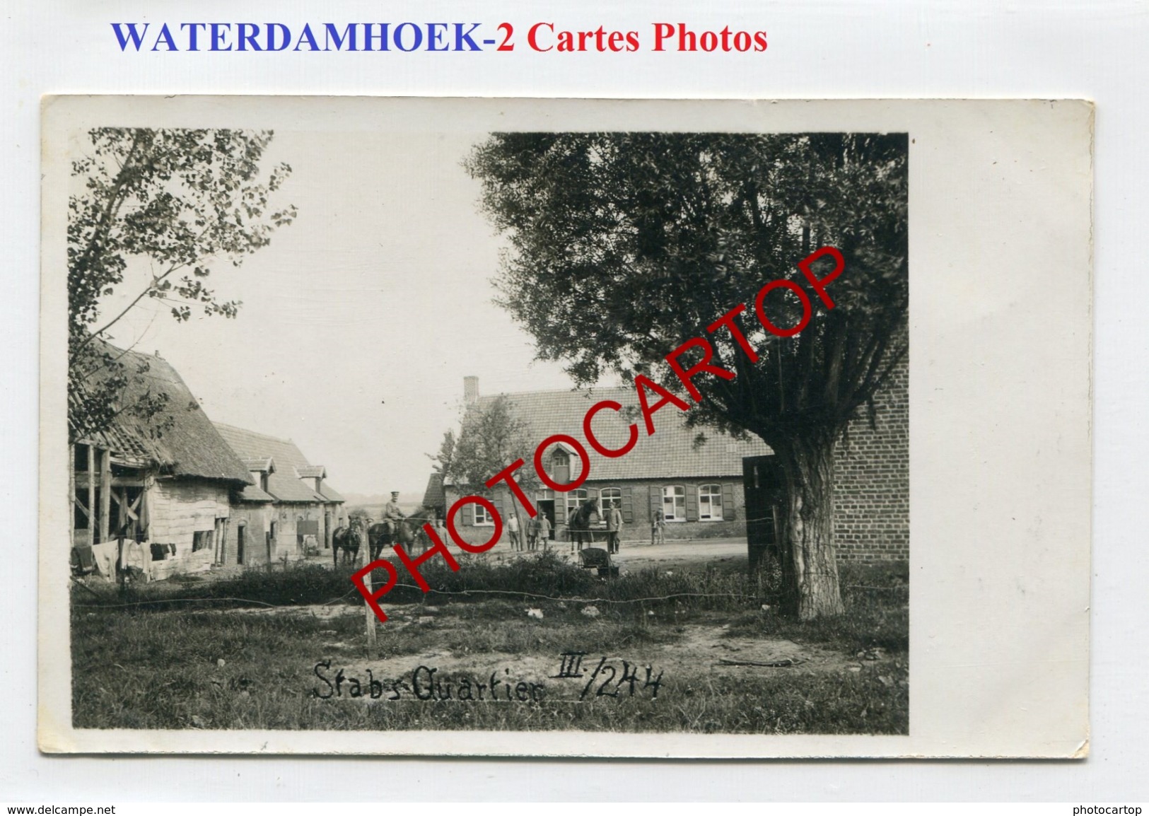 WATERDAMHOEK-Quartier Du Commandement-2x CARTES PHOTOS Allemandes-Guerre 14-18-1 WK-BELGIEN-Flandern-Militaria- - Moorslede