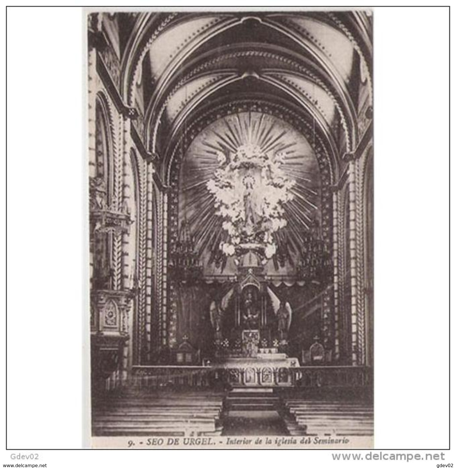 LRDTP8180CPA-LFTD4522TBES.Tarjeta Postal De Lerida.ARTE.esculturas,contrucciones.IGLESIA DEL SEMINARIO.SEO DE URGEL. - Esculturas