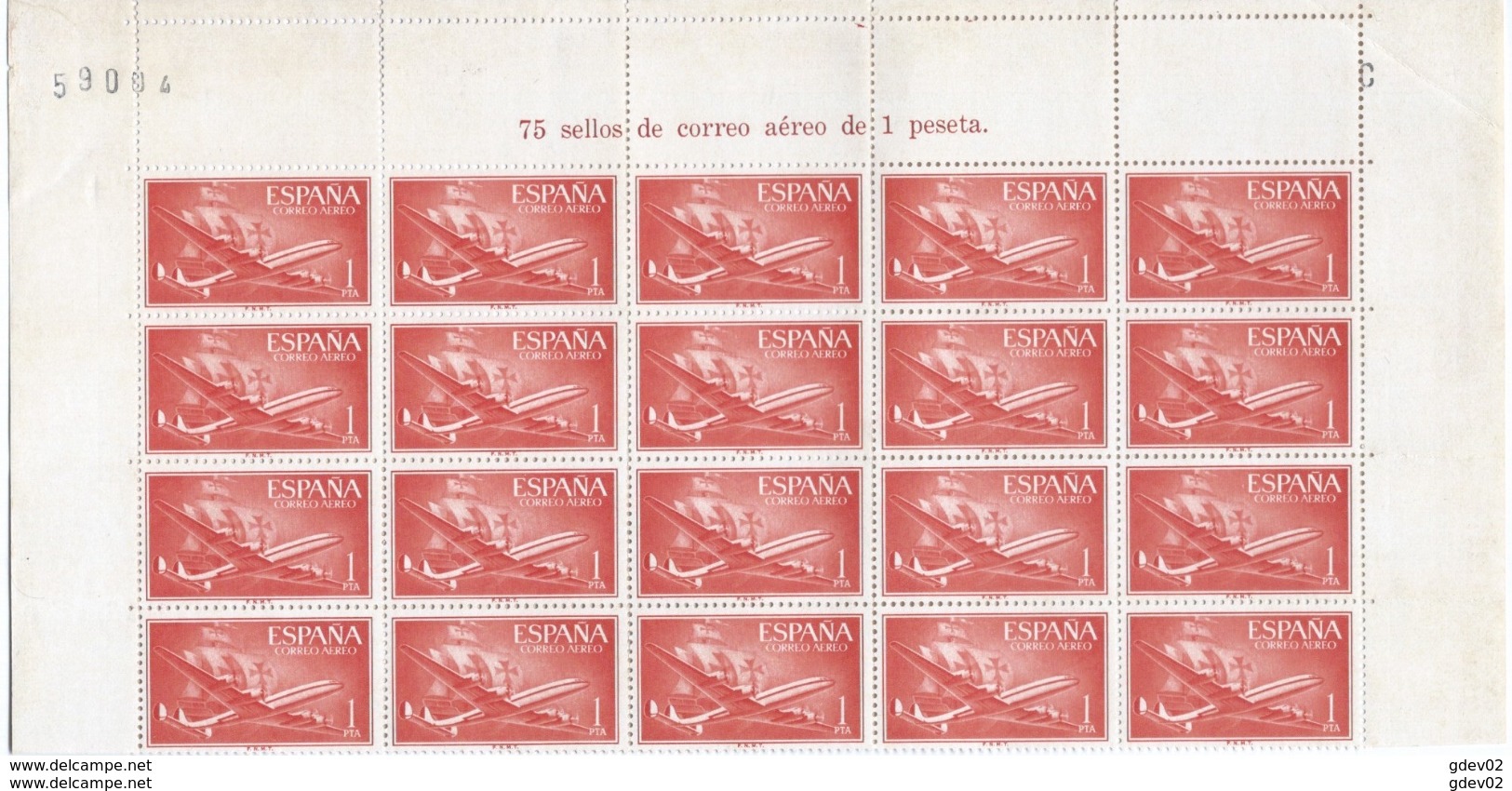 ES1172-A972TTAV.Spain Espagne.BARCO.AVION. SUPER-CONSTELLATION Y NAO SANTA MARIA 1955/56.(Ed. 1172**) BL20 - Aviones