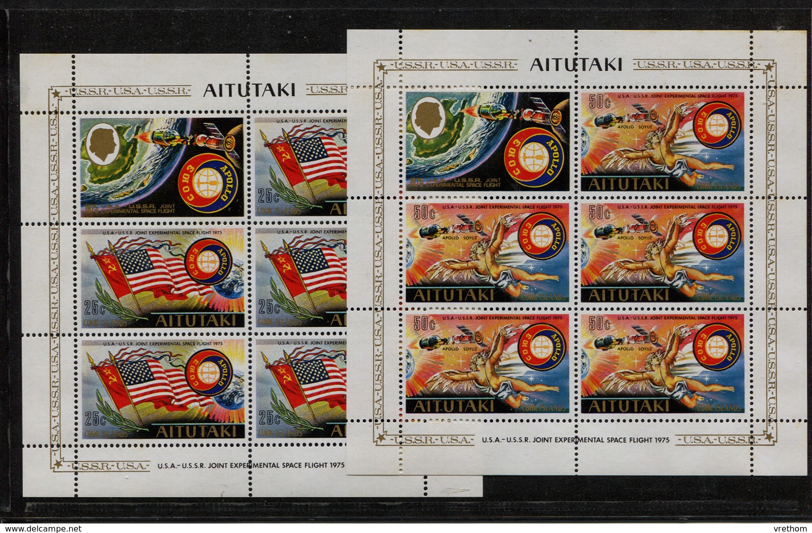 Aitutaki, 1975,  Apollo, Sojus,  Space, Espace - Ozeanien