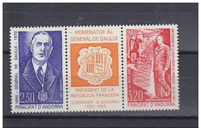 Andorra Französisch Michel Cat.No. Mnh/** 418/419 De Gaulle - Unused Stamps