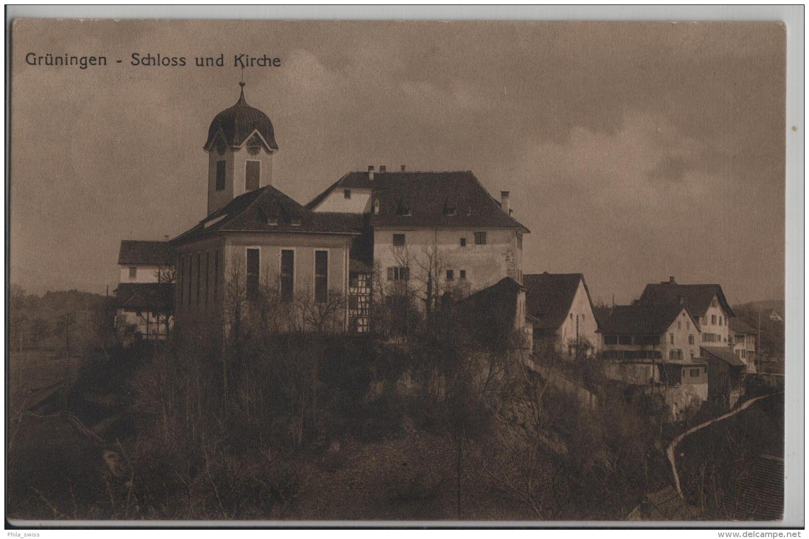 Grüningen - Schloss Und Kirche - Photo: C.A. Meier No. 330 - Grüningen