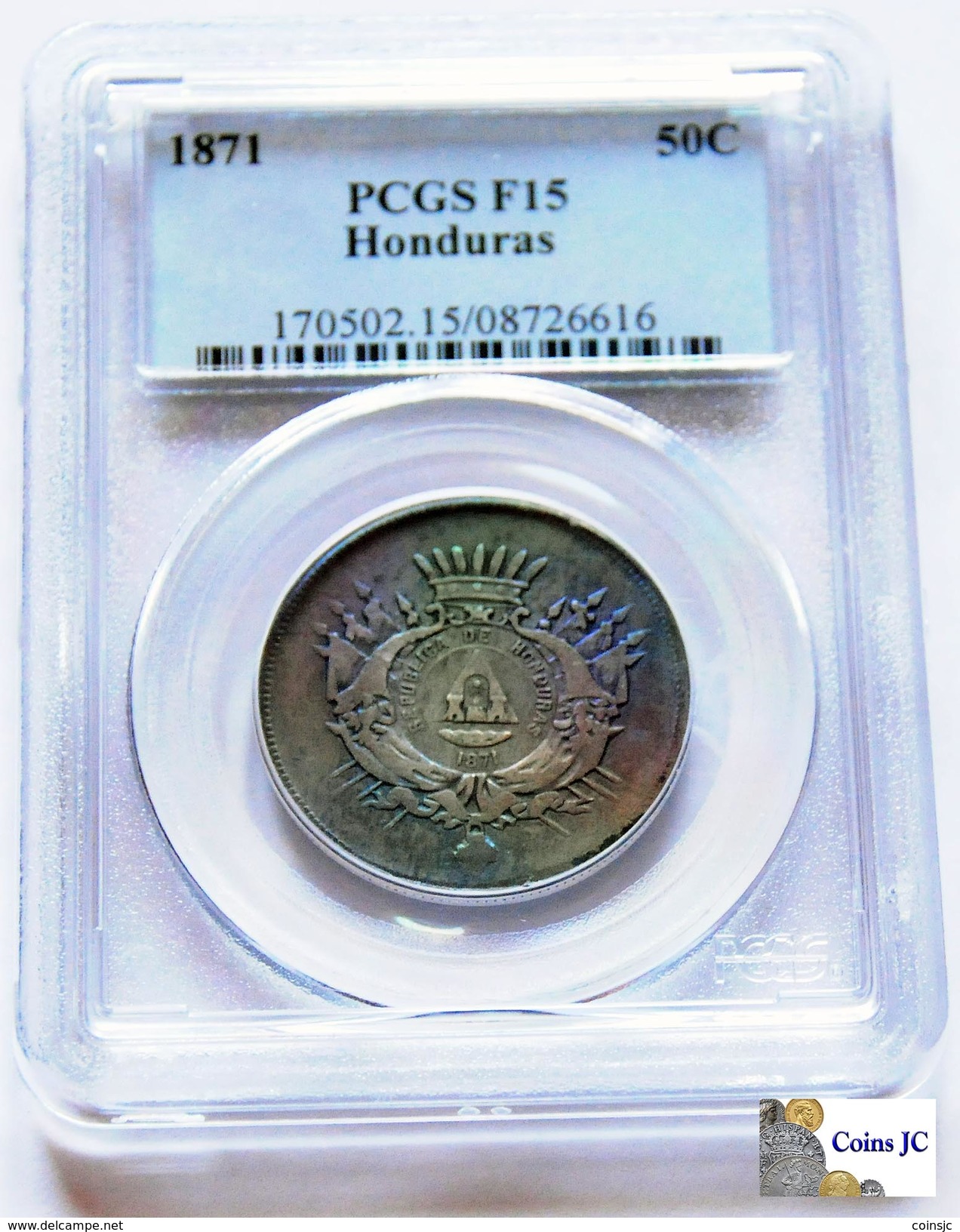 Honduras - 50 Centavos - PCGS - 1871 - Honduras