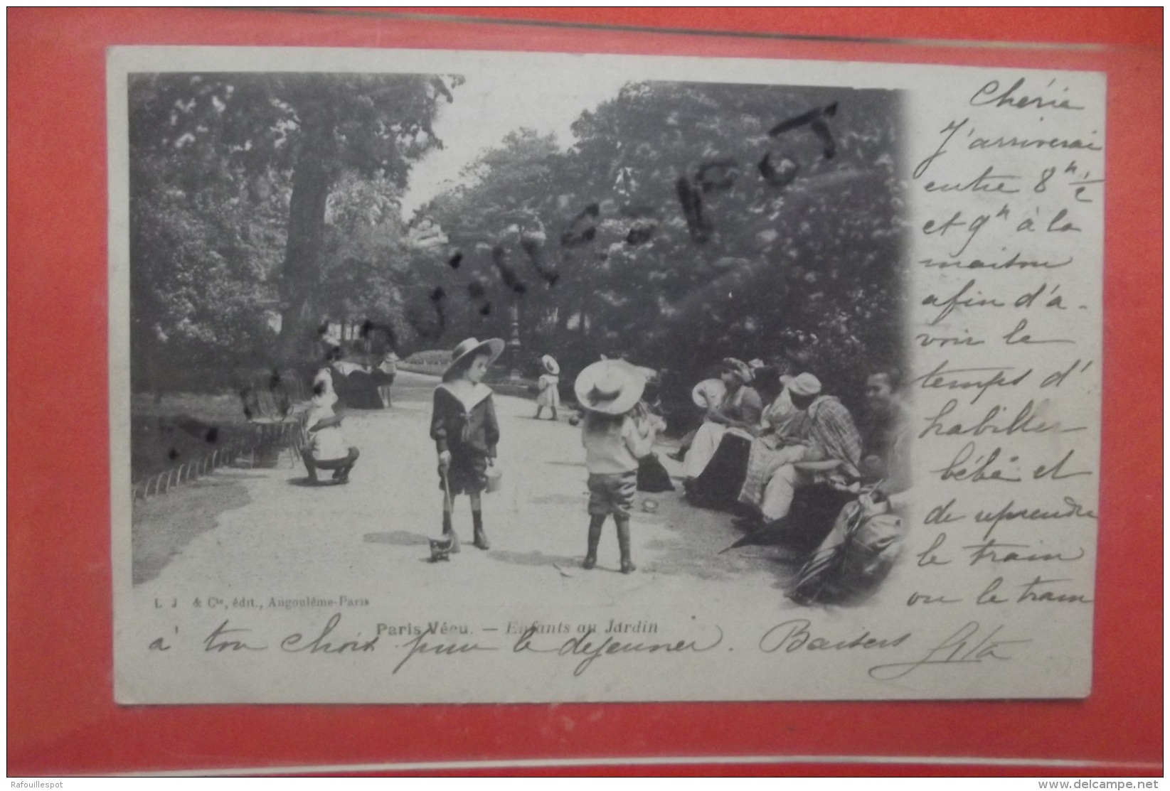 Cp Paris   Vecu Enfants Au Jardin - Loten, Series, Verzamelingen