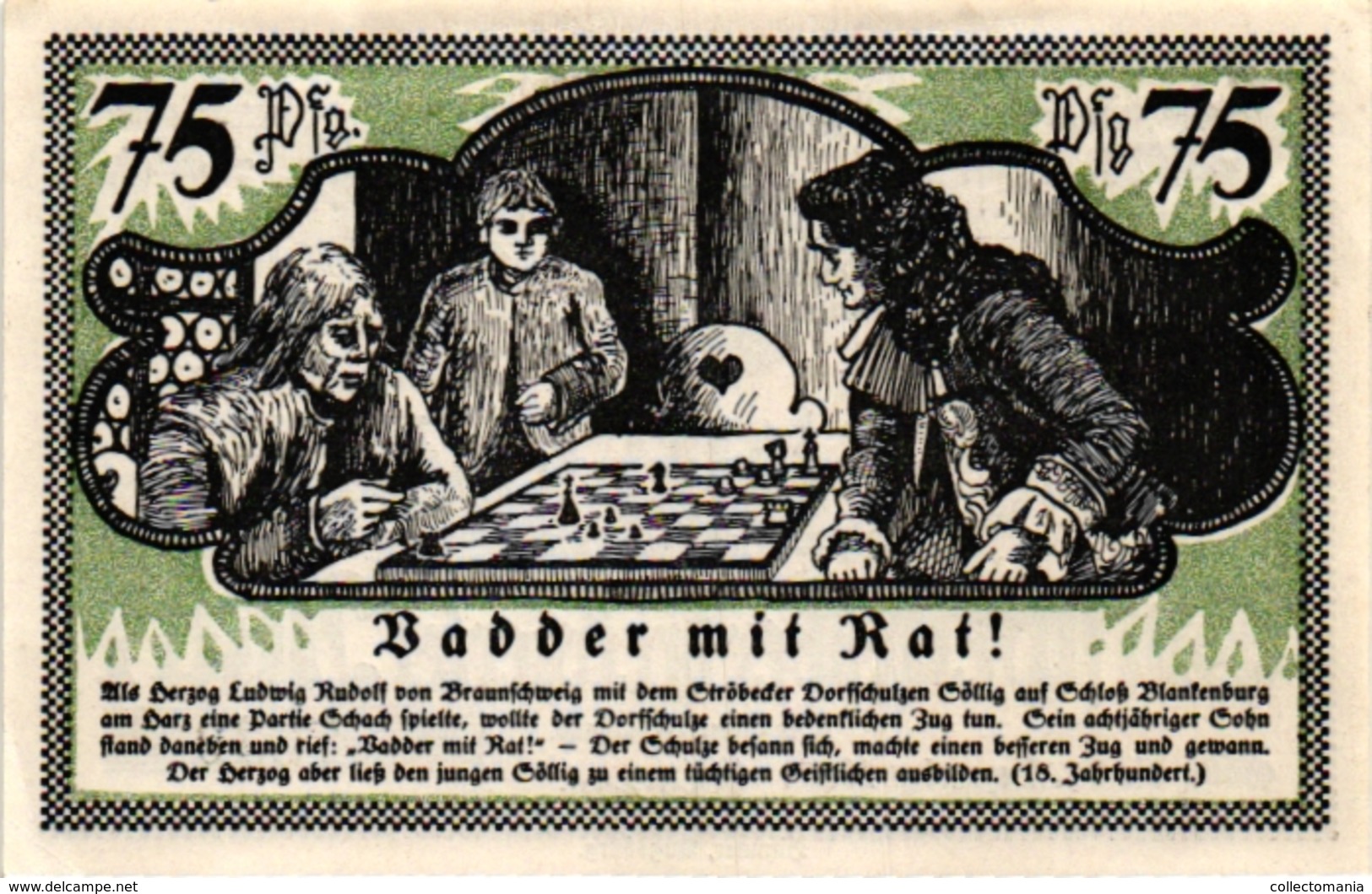 3 NOTGELD  CHESS ECHEC SCHACH Gemeinde Stroebeck 1921Gutschein - Scacchi