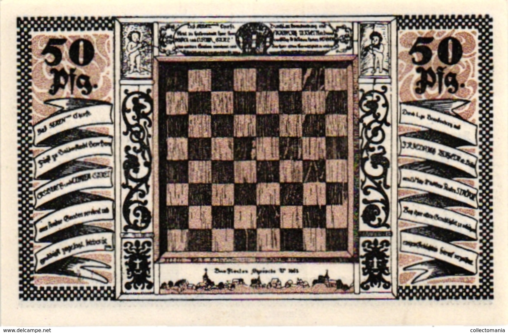 3 NOTGELD  CHESS ECHEC SCHACH Gemeinde Stroebeck 1921Gutschein - Chess