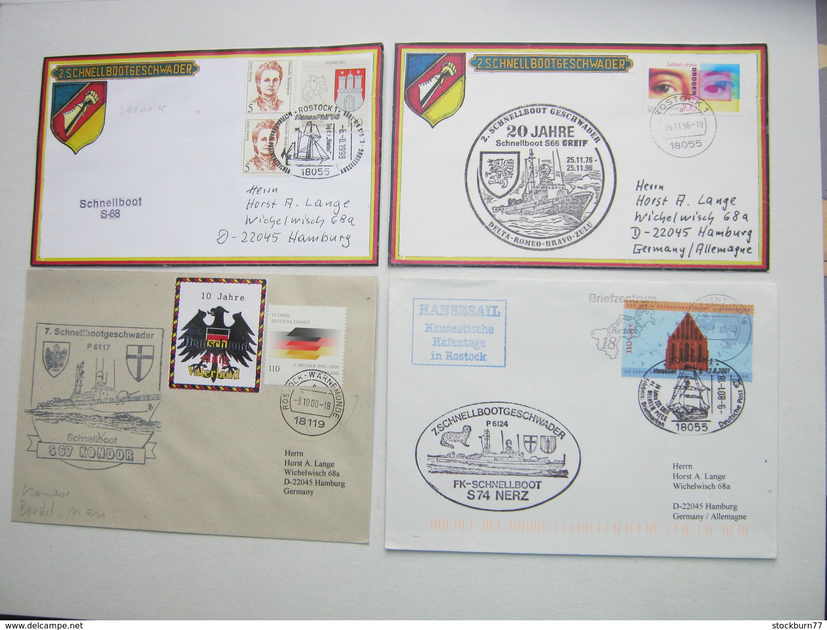 ROSTOCK , 4 Belege Bundesmarine Mit Stempel Rostock - Briefe U. Dokumente