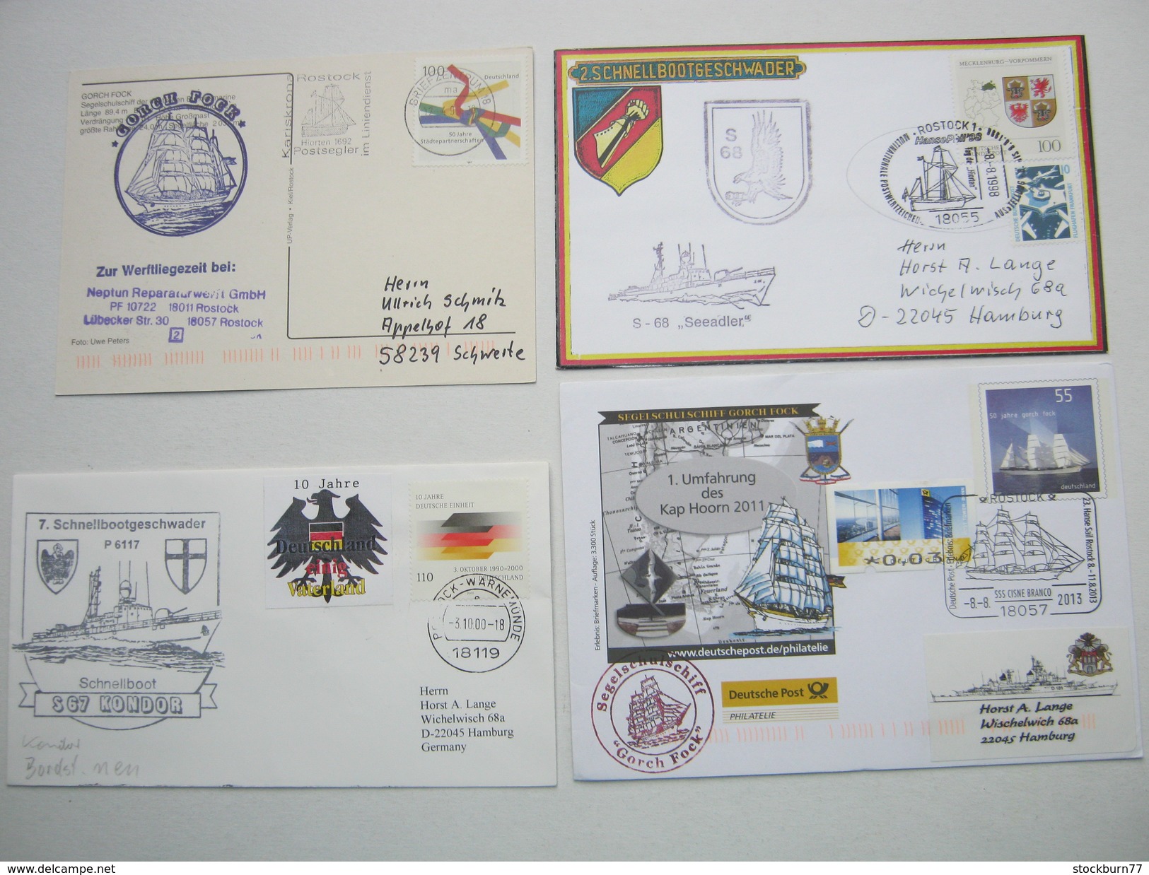 ROSTOCK , 4 Belege Bundesmarine Mit Stempel Rostock - Briefe U. Dokumente