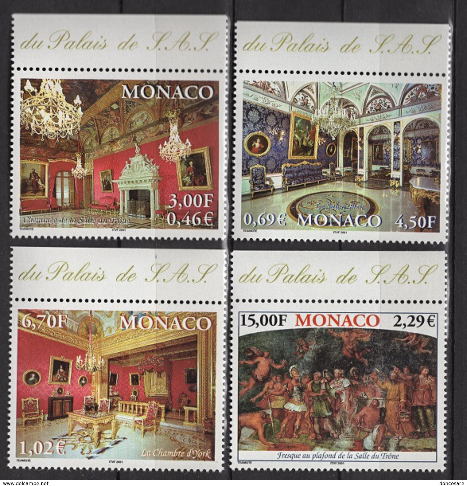 MONACO 2001 - SERIE N°2310 A 2313 - 4 TP NEUFS** G57 - Nuovi