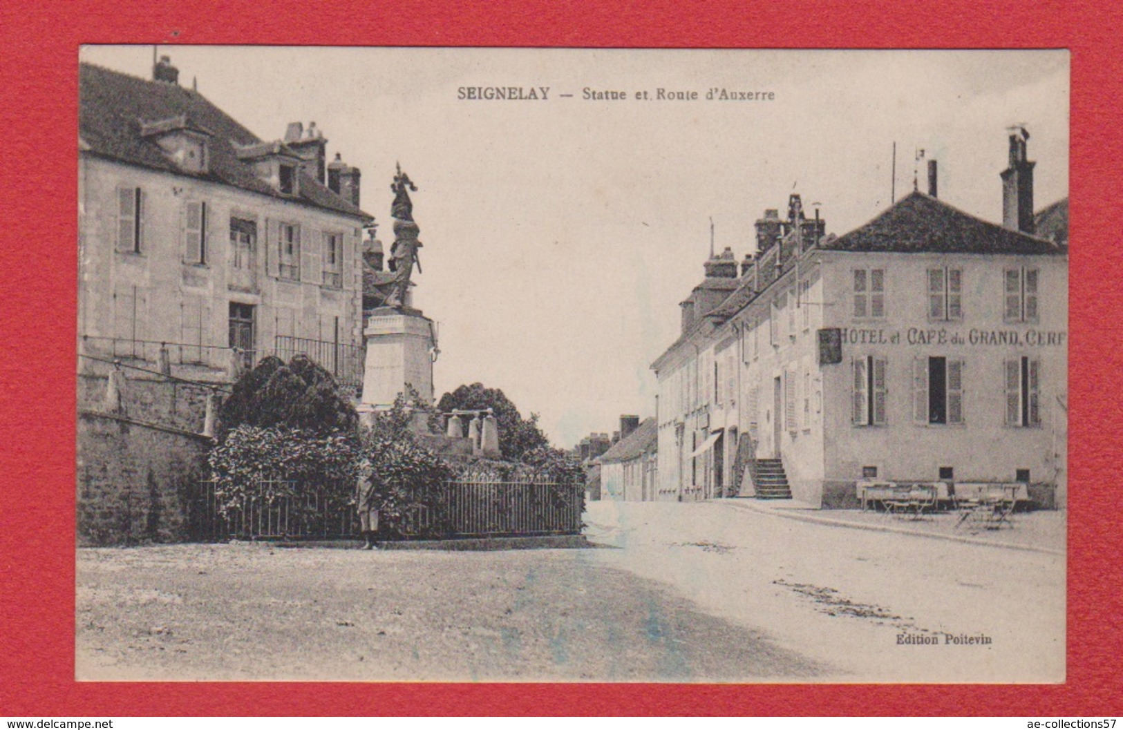 Seignelay  --Statue Et Route D Auxerre - Seignelay