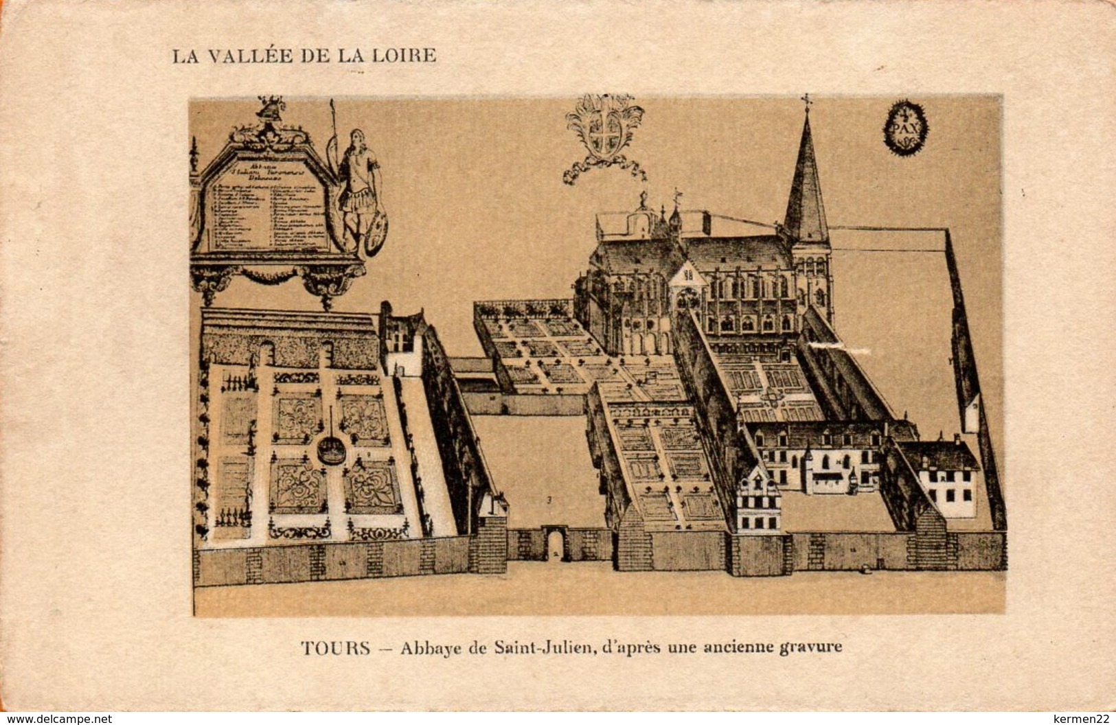 CPA 37 LA VALLEE DE LA LOIRE TOURS Abbaye De Saint Julien D´après Une Ancienne Gravure - Tours