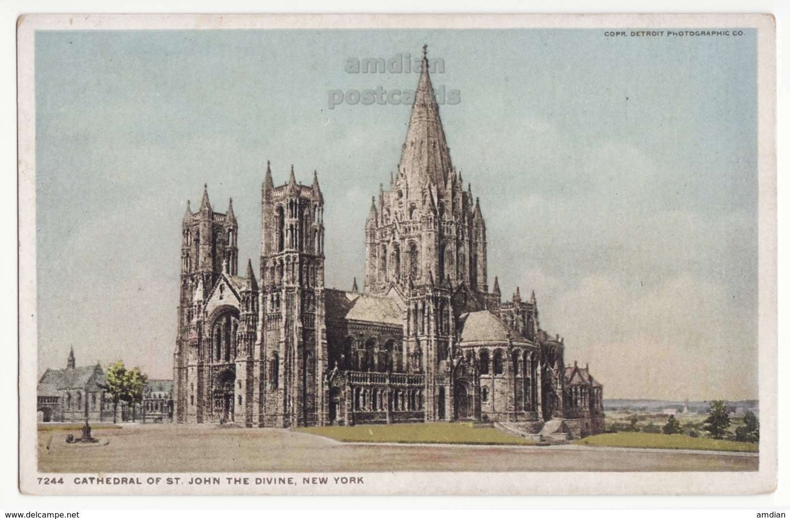 New York City NY, Cathedral Of St John The Devine. C1900s Vintage Detroit Publishing Postcard - Kirchen