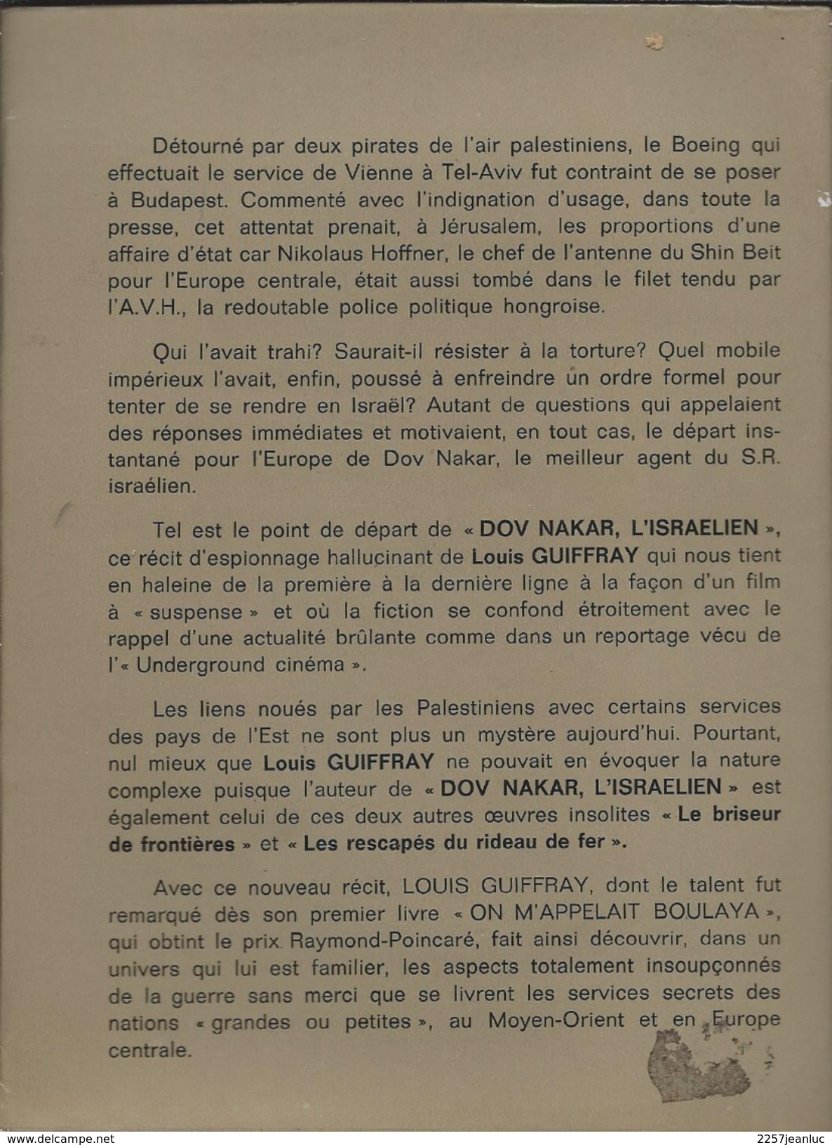 Roman De Louis Guiffray - Dov Nakar L'Israélien - Autres & Non Classés