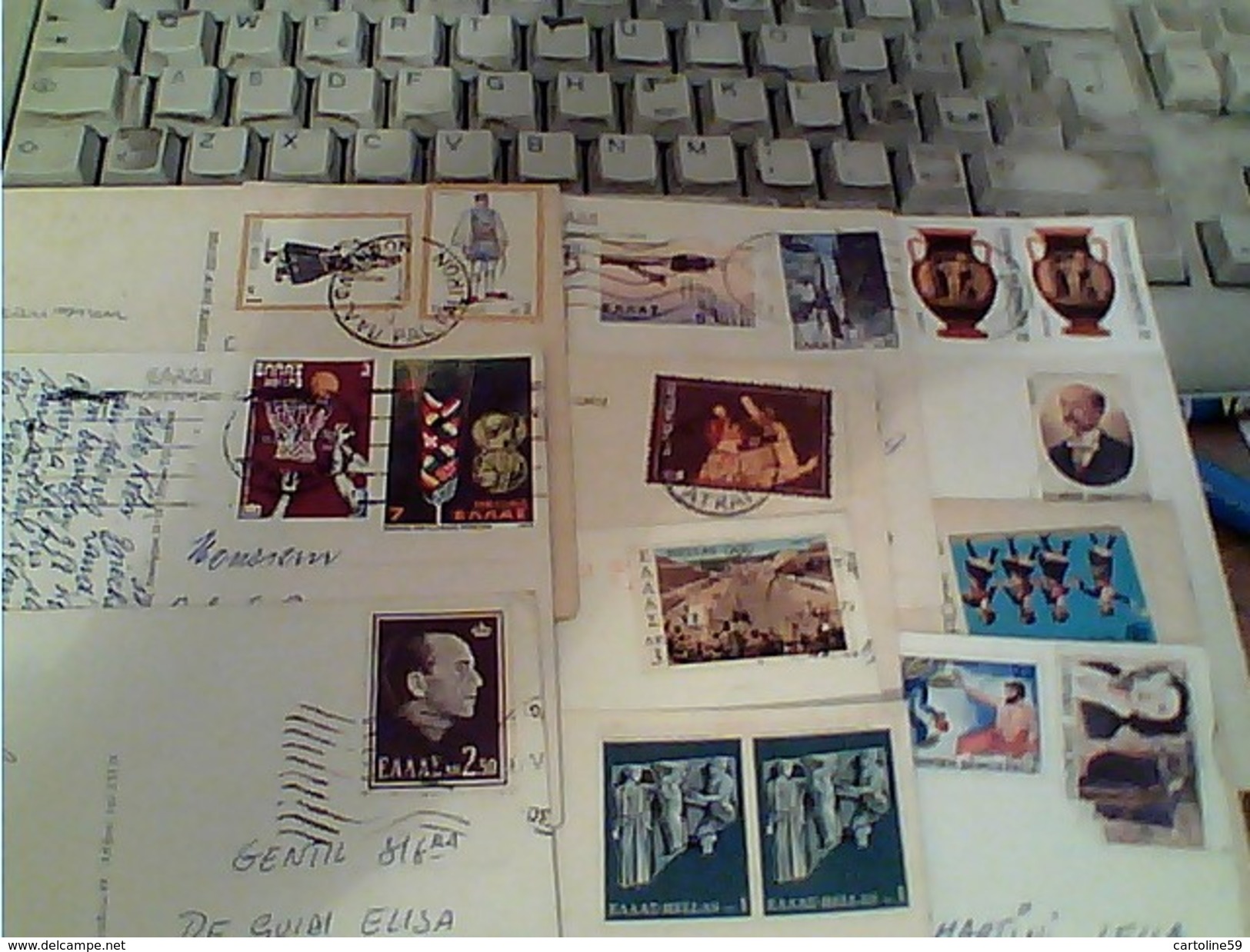 21 CARD  Stamp  Timbre COMMEMORATIVI  LOTTO GRECE  GRECIA  GA13186 - Collections