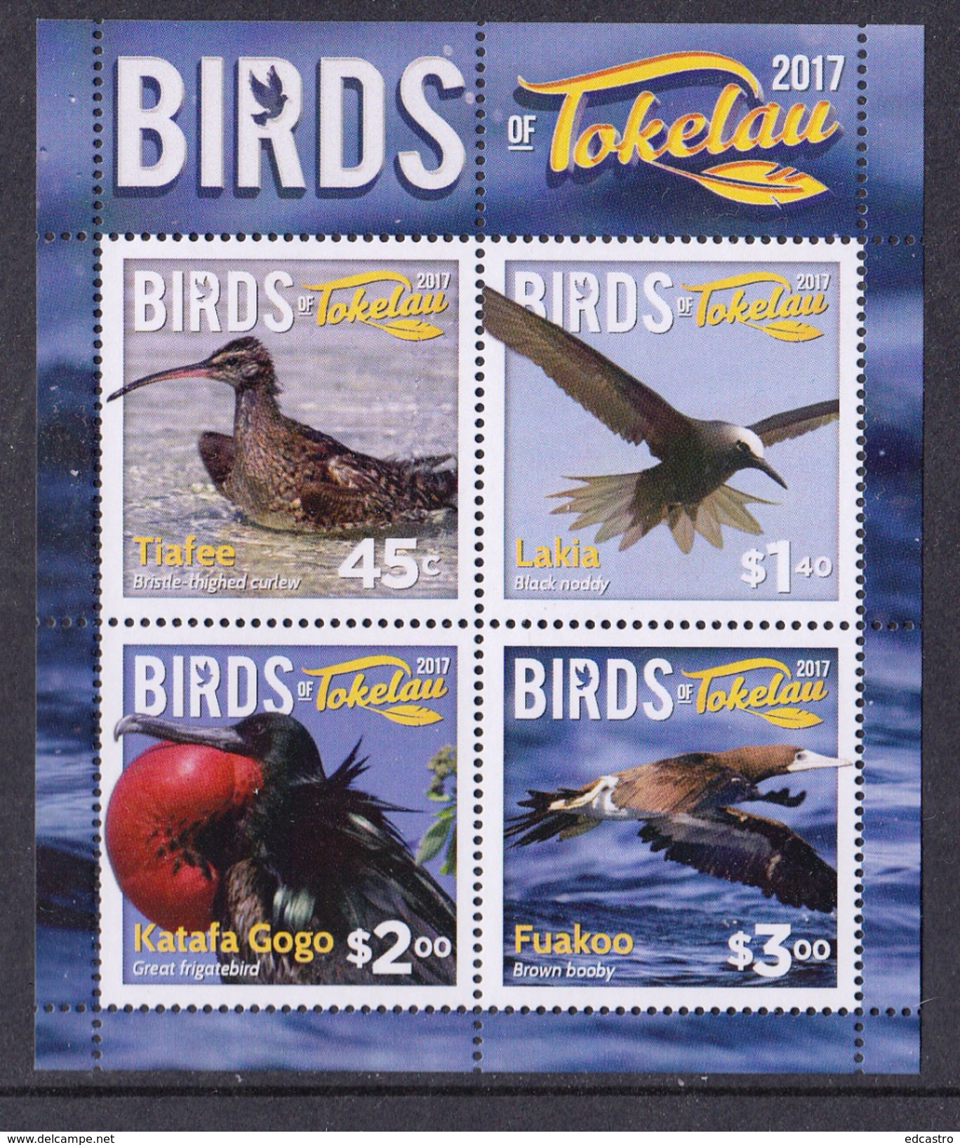 TOKELAU 2017 BIRDS OF TOKELAU MINIATURE SHEET. - Tokelau