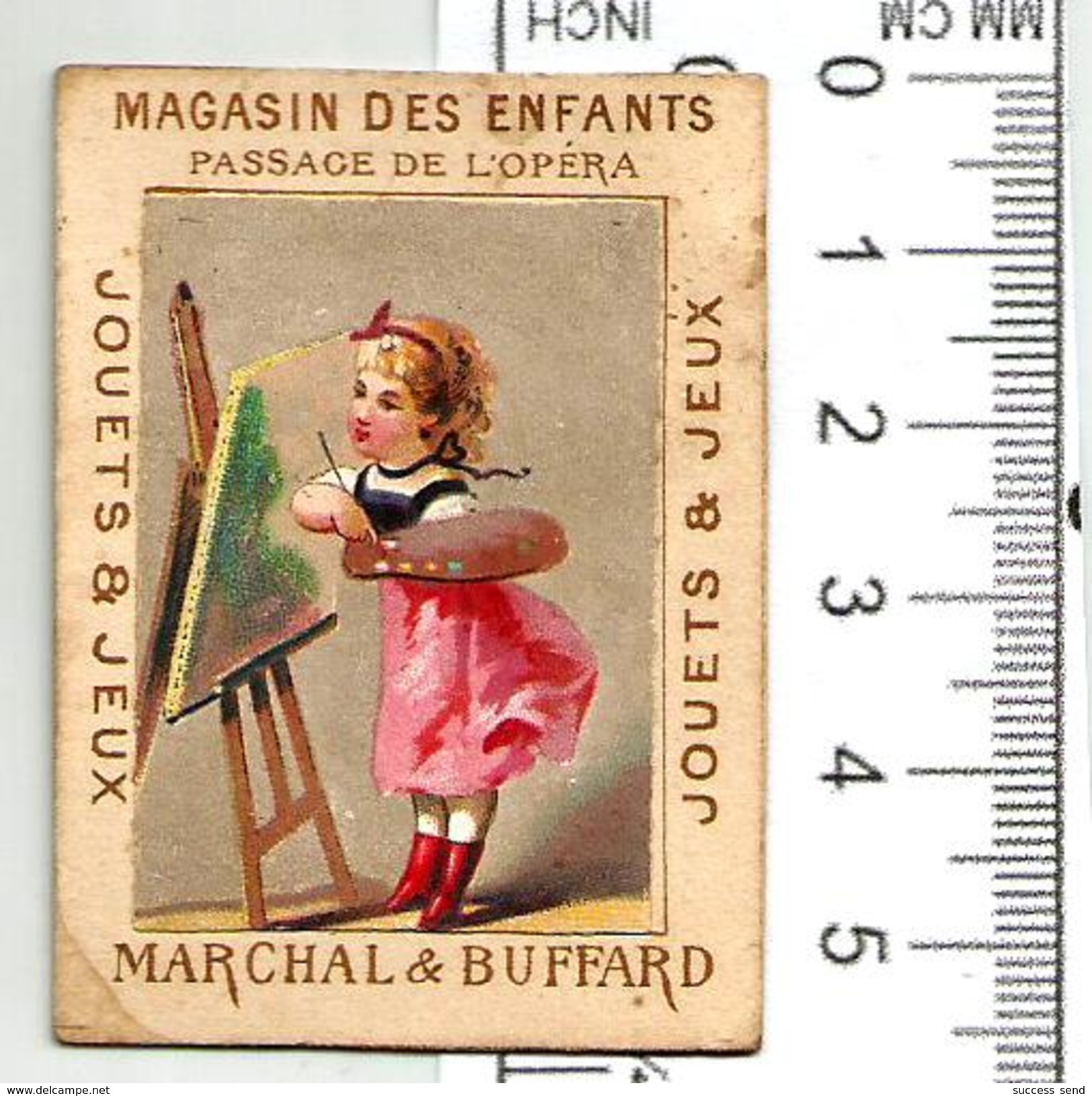 CHROMO MAGASIN DES ENFANTS, JOUETS, MARCHAL & BUFFARD. JEUNE FILLE ARTISTE PEINTRE - Other & Unclassified