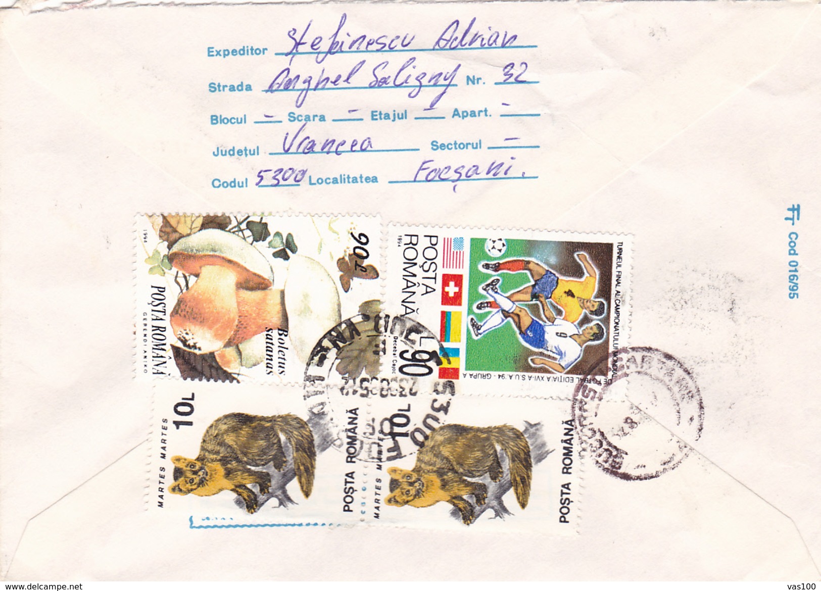 BV6813  ERROR, COMPUTER Francs LETTERS, RARE COVERS STATIONERY,SHIFTED PICTURE, 1995 ROMANIA. - Abarten Und Kuriositäten