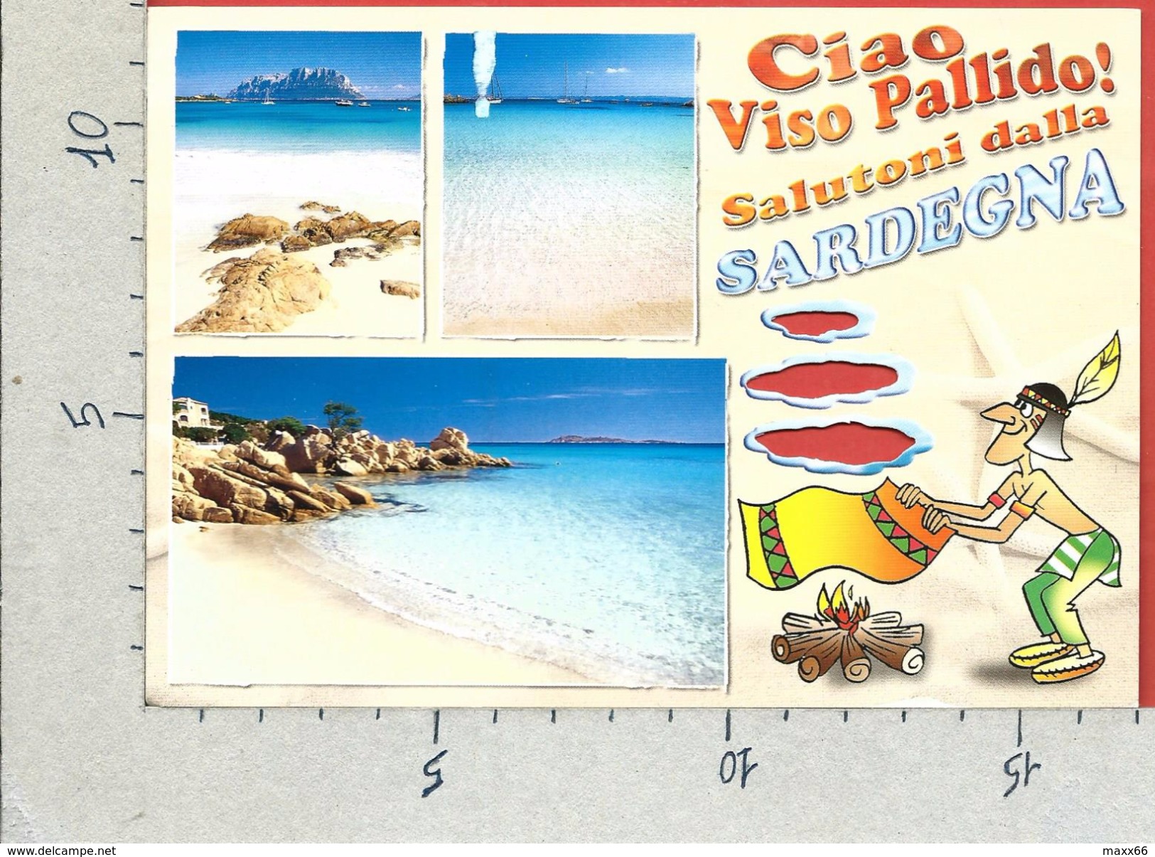 CARTOLINA VG ITALIA - UMORISTICA - Ciao Viso Pallido - Salutoni Dalla Sardegna - 12 X 17 - ANN. 2012 - Humor