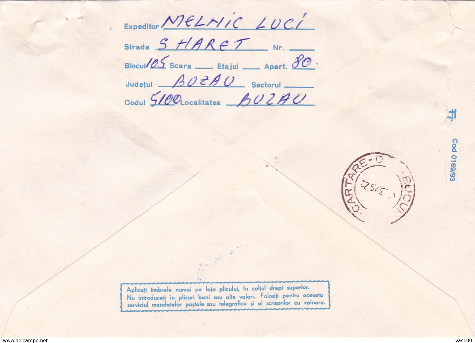 BV6821  ERROR,VASILE GOLDIS ANNIVERSARY, RARE COVERS STATIONERY,SHIFTED PICTURE, 1993 ROMANIA. - Abarten Und Kuriositäten