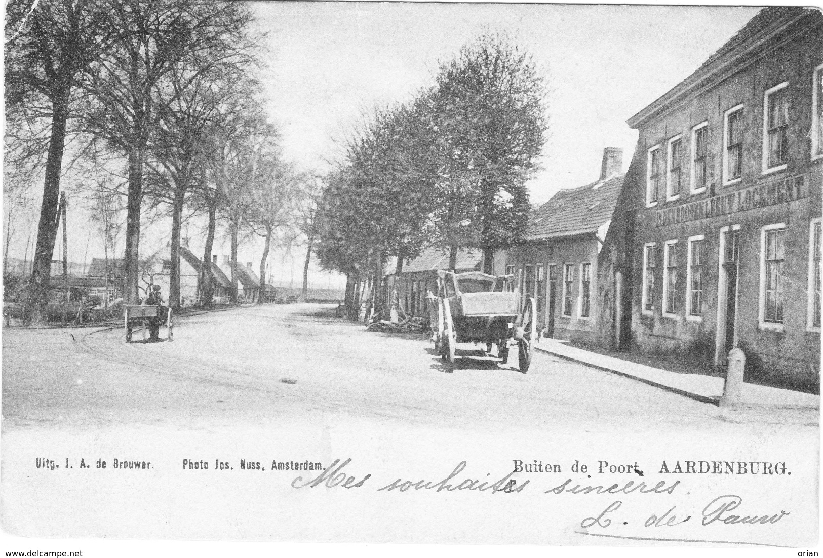 AARDENBURG 1903 Zeeland Sluis Kaaipoort Spoorlijn Stoomtram Breskens Maldeghem Logement Rooden Leeuw ( Brauwer / Nuss ) - Sluis