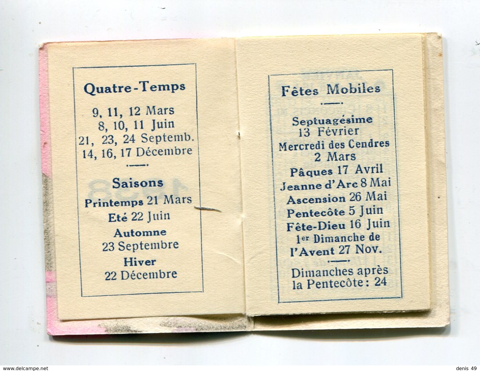 Calendriers 1933 Et 1938 - Petit Format : 1921-40