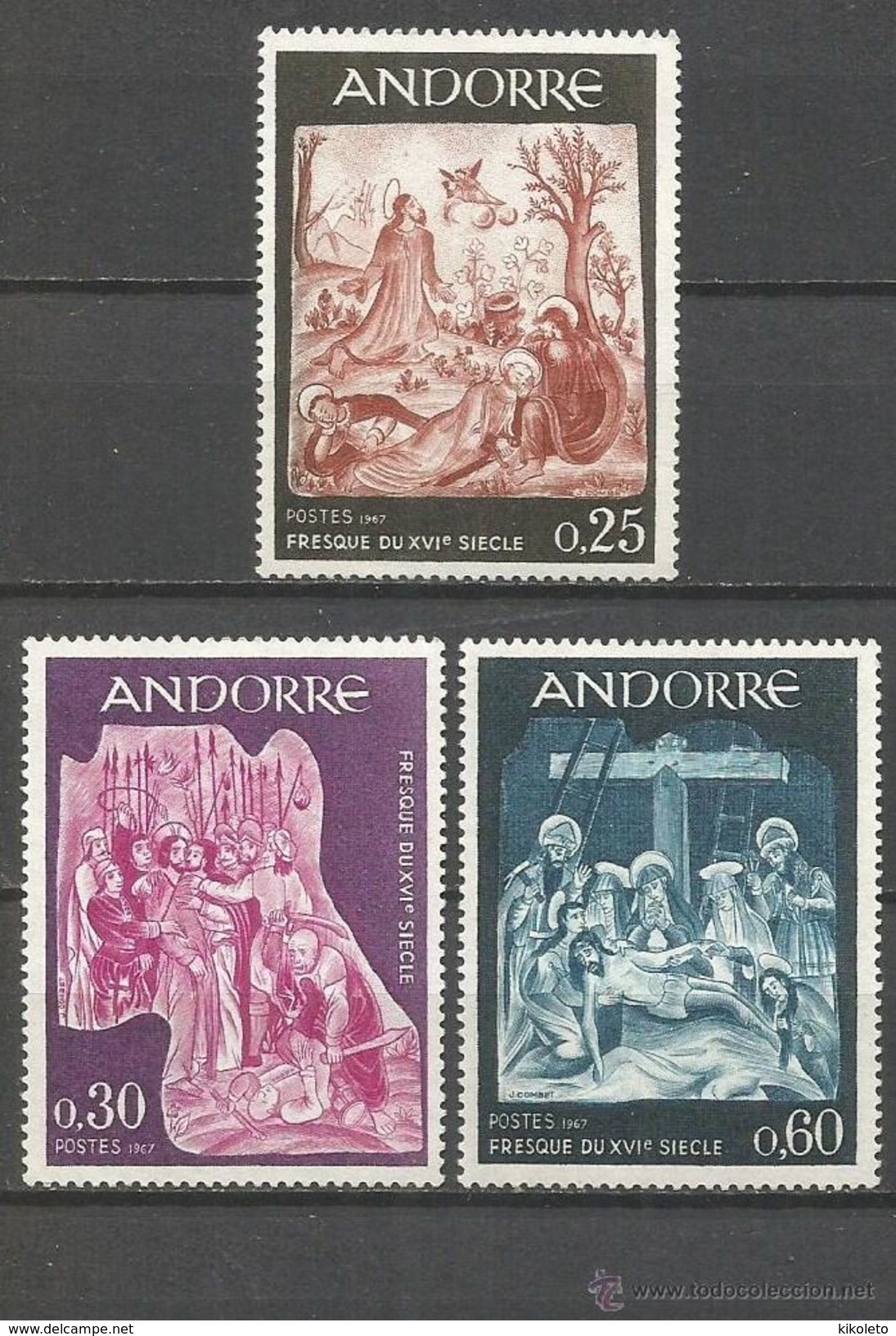 ANDORRA FRANCESA AÑO 1967 YVERT Nº 184/86 ** MNH - PINTURAS - FRESCOS DEL SIGLO XVI - Nuovi
