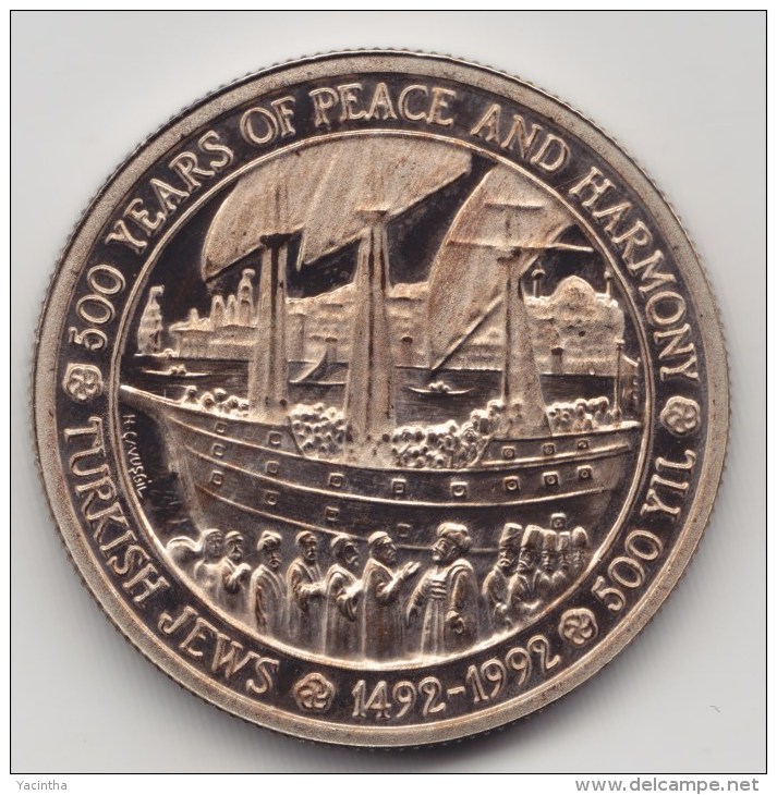 @Y@  Turkije   5000 Lira 1992   Prooflike   PEACE AND HARMONY   SAILING SHIP - Türkei