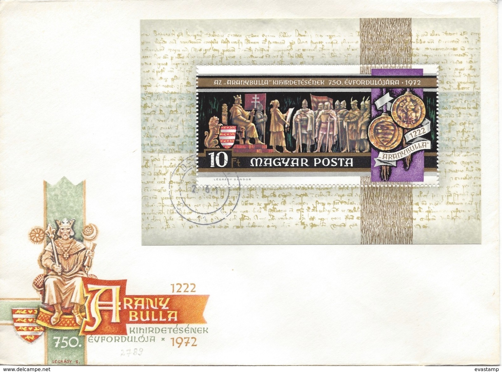 HUNGARY - 1972.FDC Sheet III.- Golden Bull And Millennium Of The Town Of Székesfehérvar  MI Bl.92 - FDC