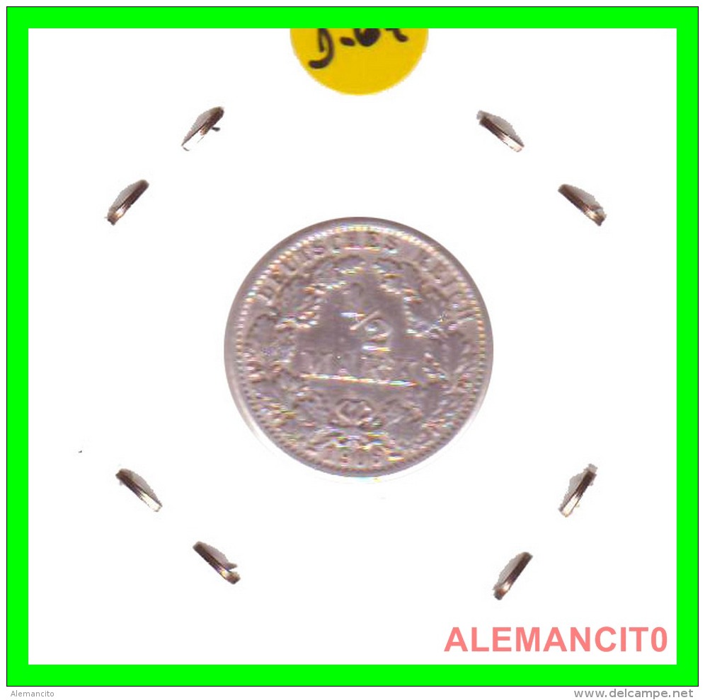 GERMANY  -  IMPERIO - DEUTSCHES REICH - 1/2  MARK  SILVER . AÑO 1906-G  PLATA - 1/2 Mark