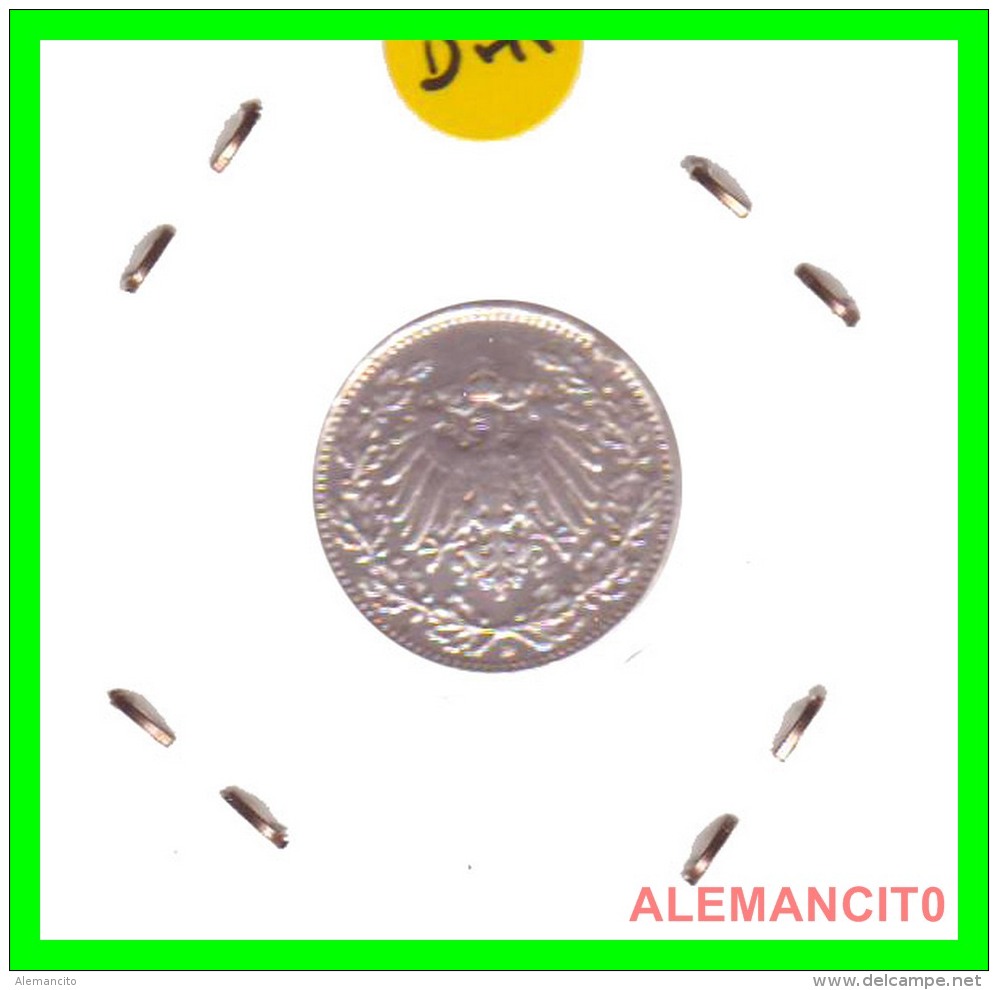 ALEMANIA - GERMANY  -  IMPERIO - DEUTSCHES REICH - 1/2  MARK  SILVER . AÑO 1911 -D  PLATA - 1/2 Mark