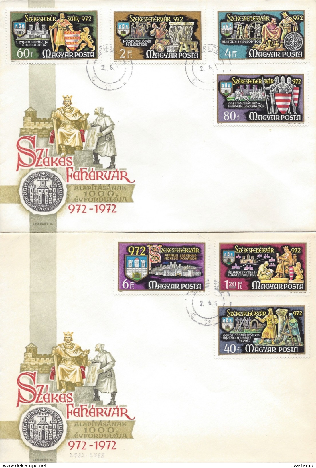 HUNGARY - 1972.FDC Set III.- Golden Bull Mi:2782-2788. - FDC