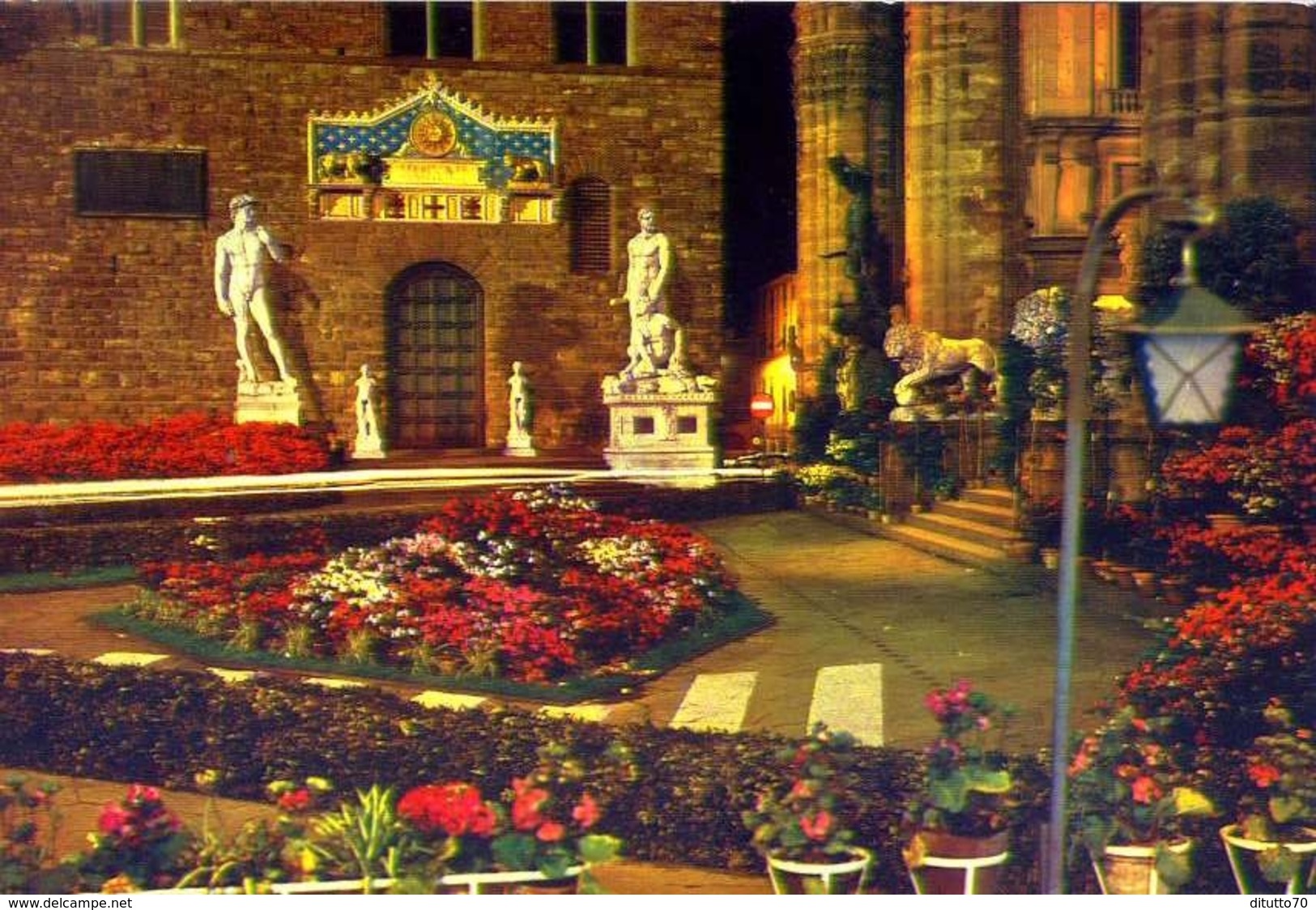 Firenze - Piazza Della Signoria - Notturno - Mostra Dei Fiori - 624 - Formato Grande Non Viaggiata &ndash; E1 - Firenze (Florence)