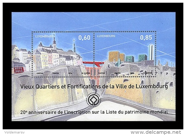 Luxembourg 2014 Mih. 2010/11 (Bl.34) UNESCO World Heritage. City Of Luxembourg MNH ** - Unused Stamps