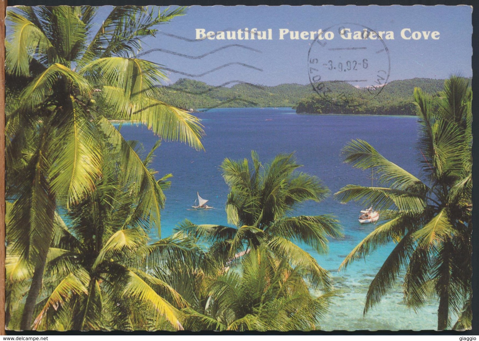 °°° 1732 - PHILIPPINES - PUERTO GALERA COVE - 1992 With Stamps °°° - Filippine