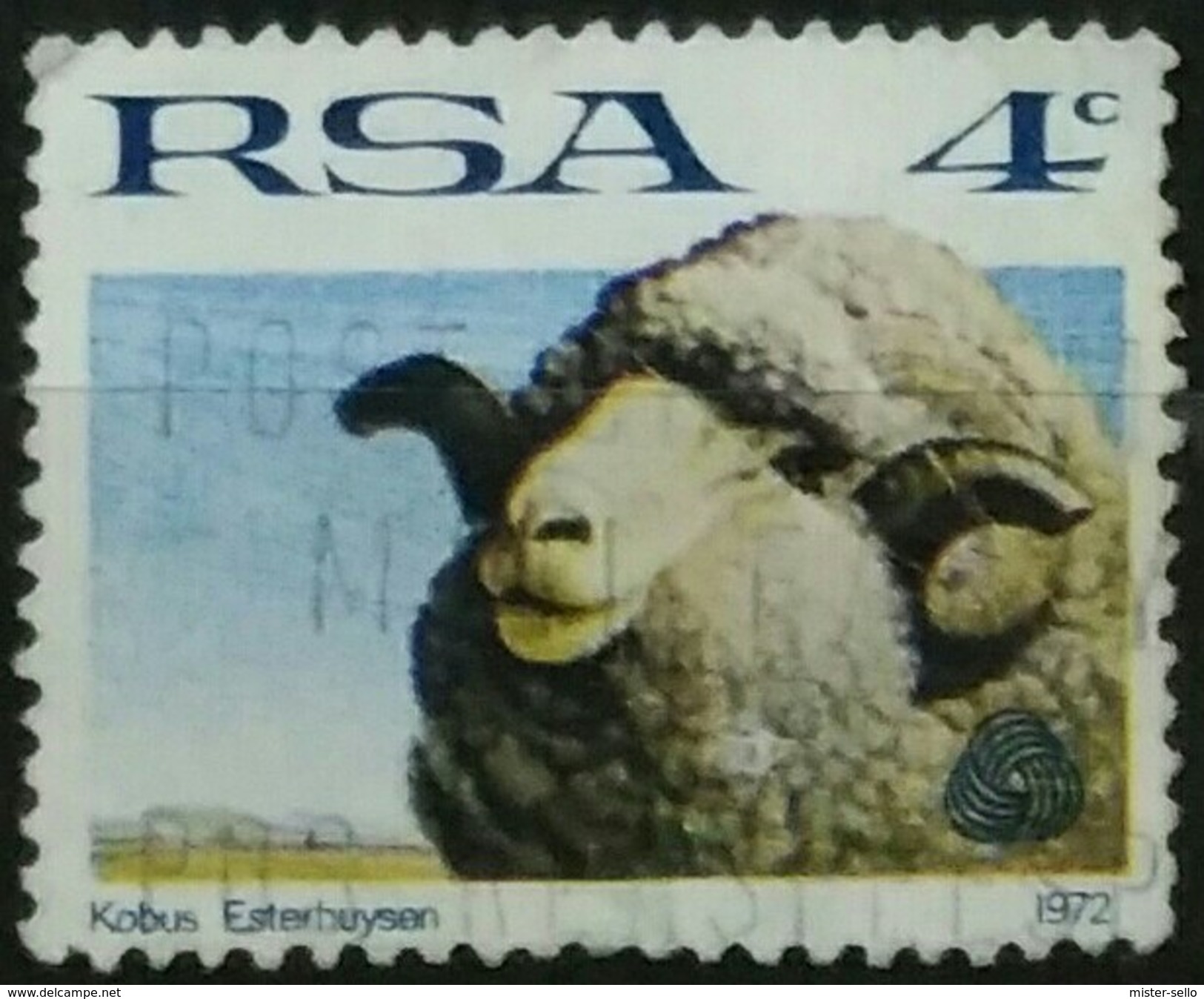 SUDAFRICA - AFRICA DEL SUR 1972 Sheep And Wool Industry. USADO - USED. - Usados